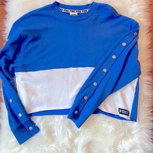 Cropped PINK snap Sweatshirt